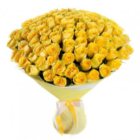 Букет 101 желтая роза (40 см)